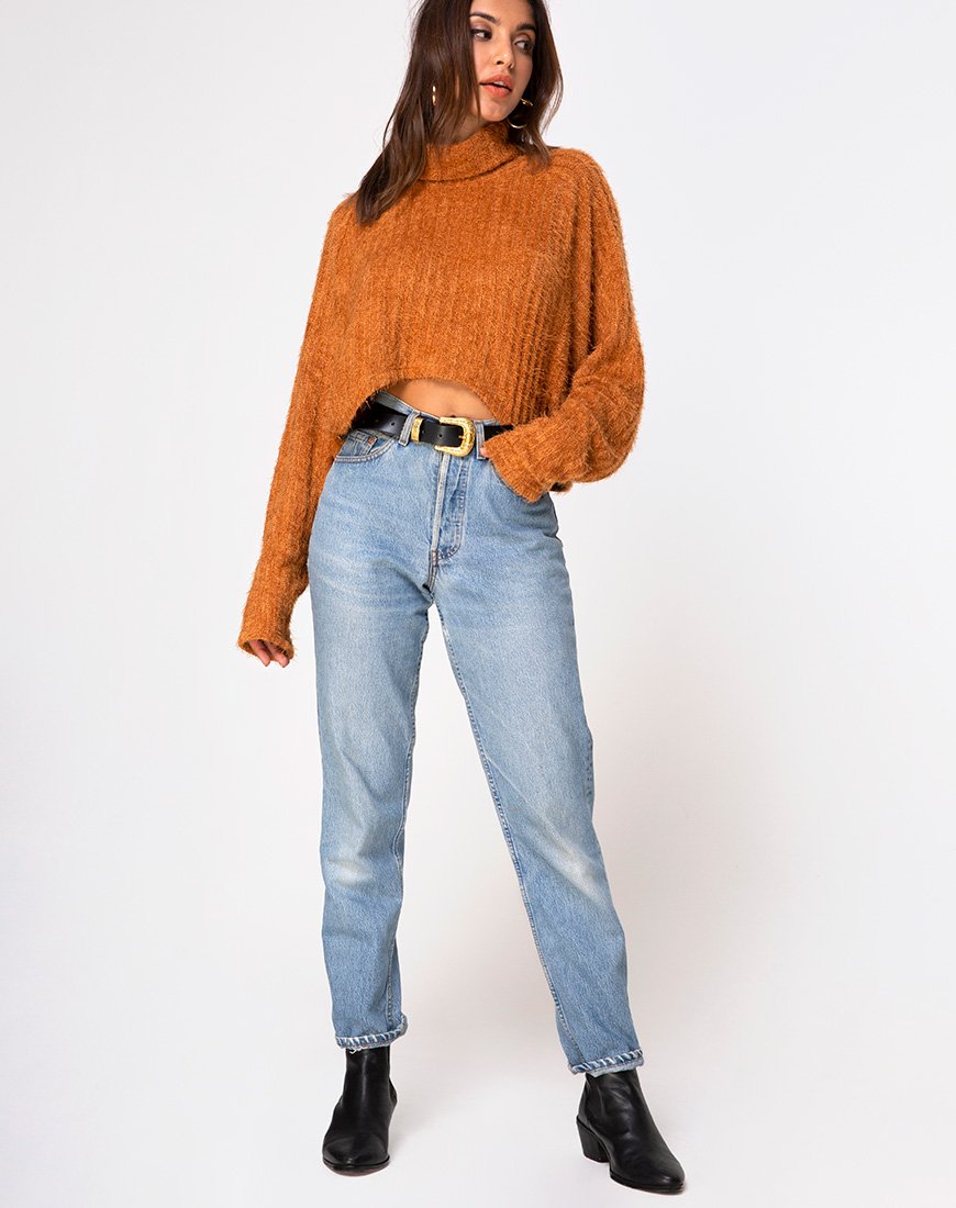 Bild von Evie Cropped Sweatshirt in Rust Knit
