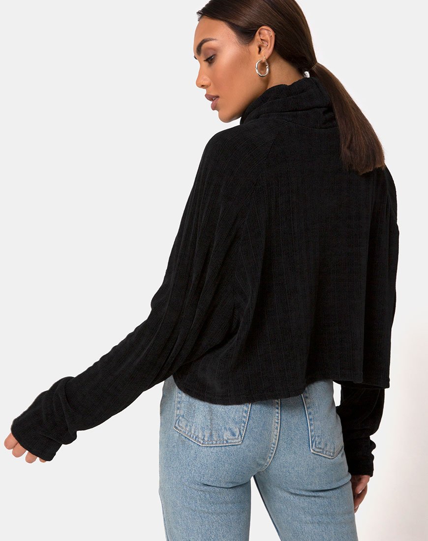 Evie Sweatshirt aus Chenille Schwarz