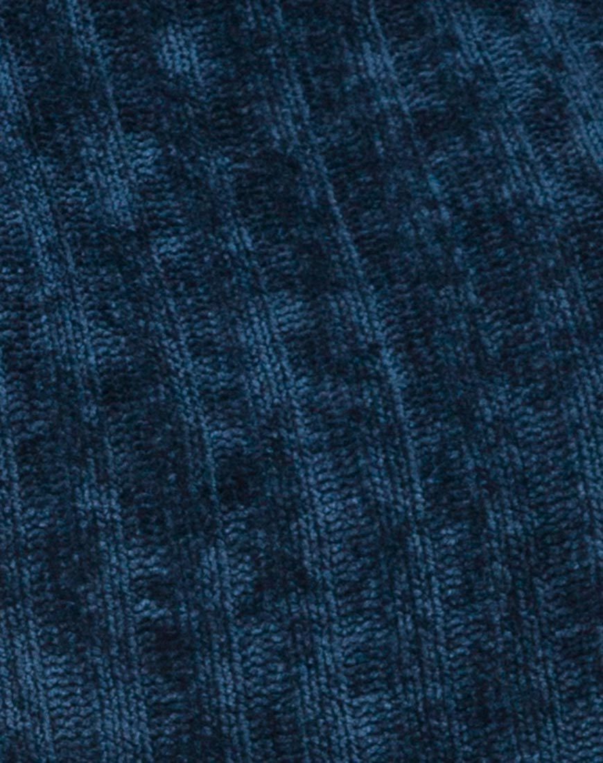 Image of Evie Sweatshirt mit Kragen aus Chenille Blau