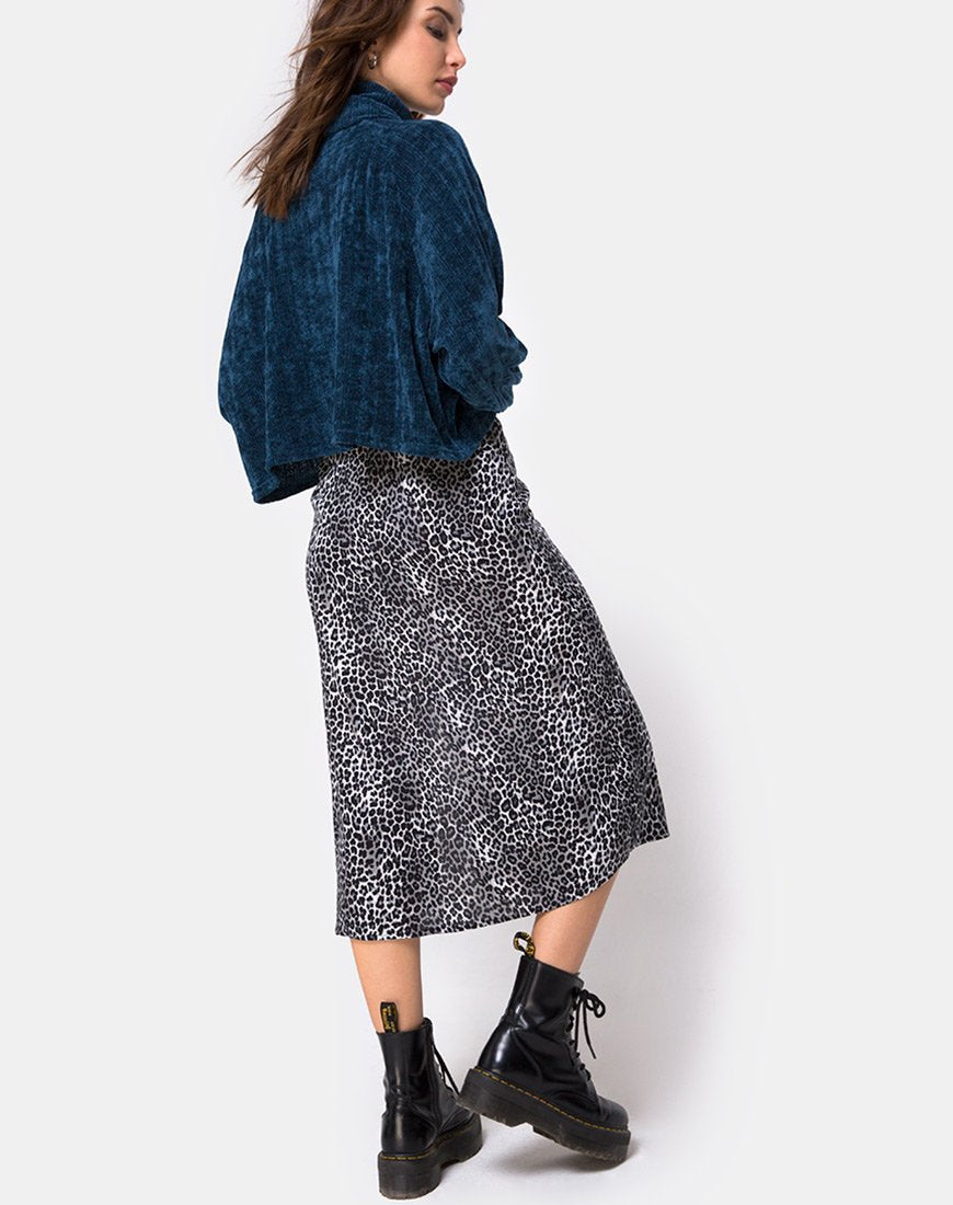 Image of Evie Sweatshirt mit Kragen aus Chenille Blau