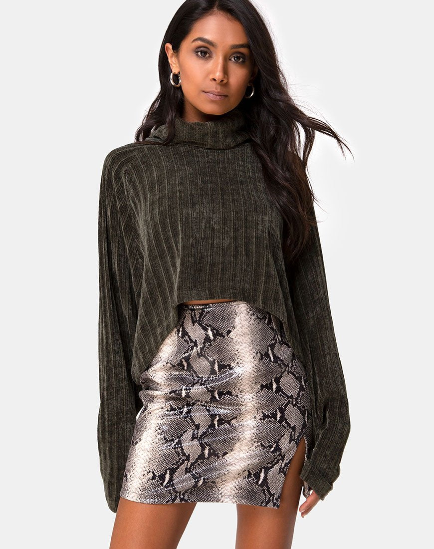 Bild von Evie Cropped Pullover aus Khaki Chenille
