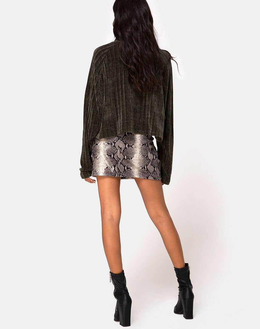 Bild von Evie Cropped Pullover aus Khaki Chenille