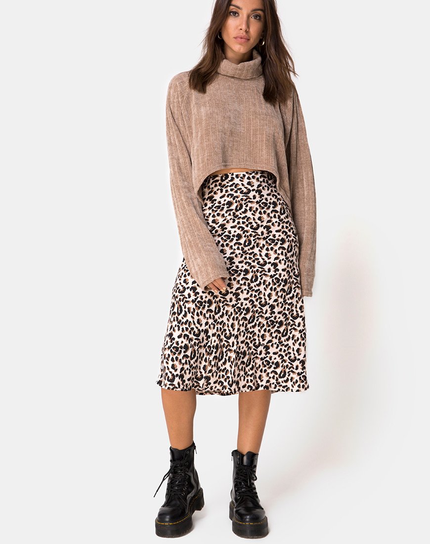 Evie Beschnittenes Sweatshirt aus Chenille Tan