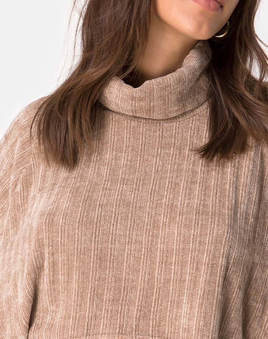 Image of Evie Sweatshirt aus Chenille in Tan