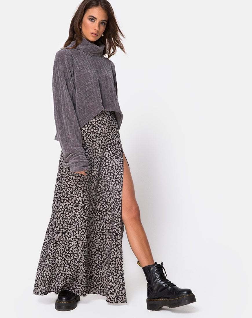Image of Evie Sweatshirt mit Kragen aus Chenille Grau