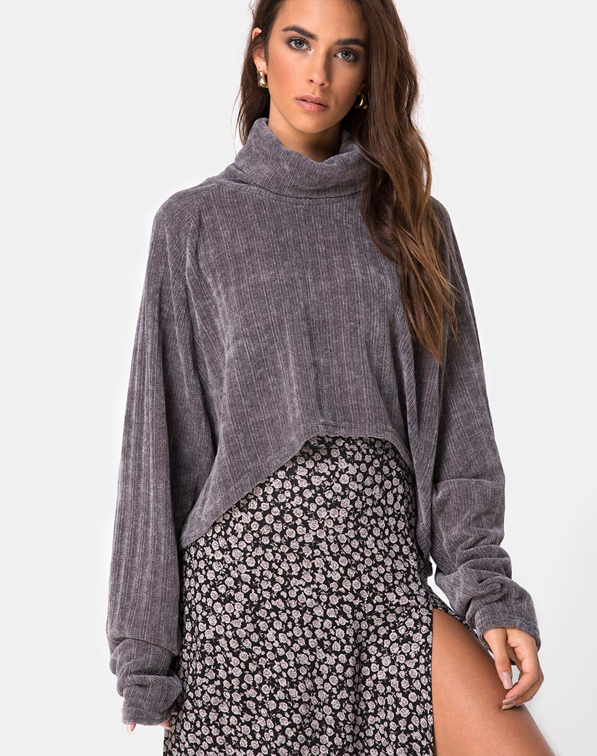 Evie Sweatshirt aus Chenille in Grau
