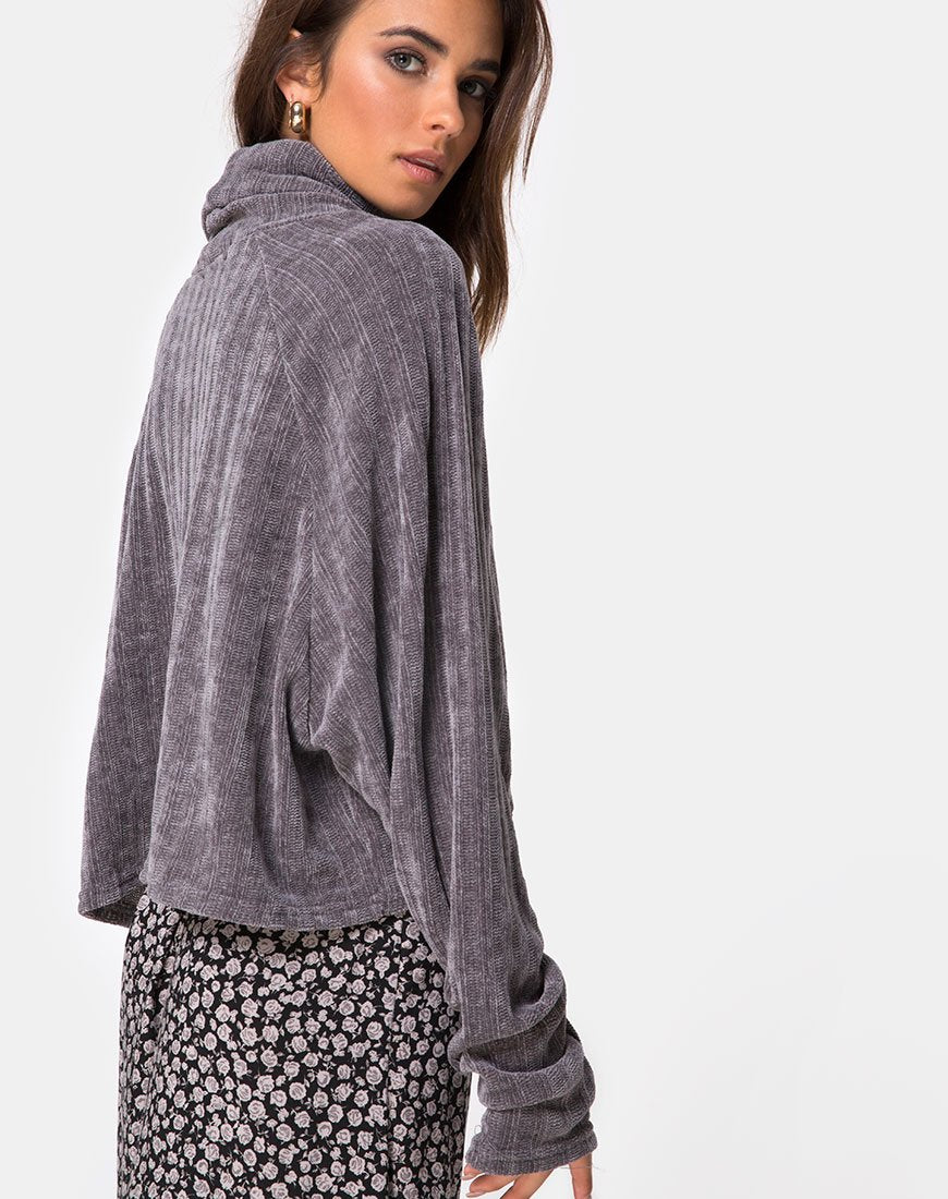 Evie Sweatshirt aus Chenille in Grau