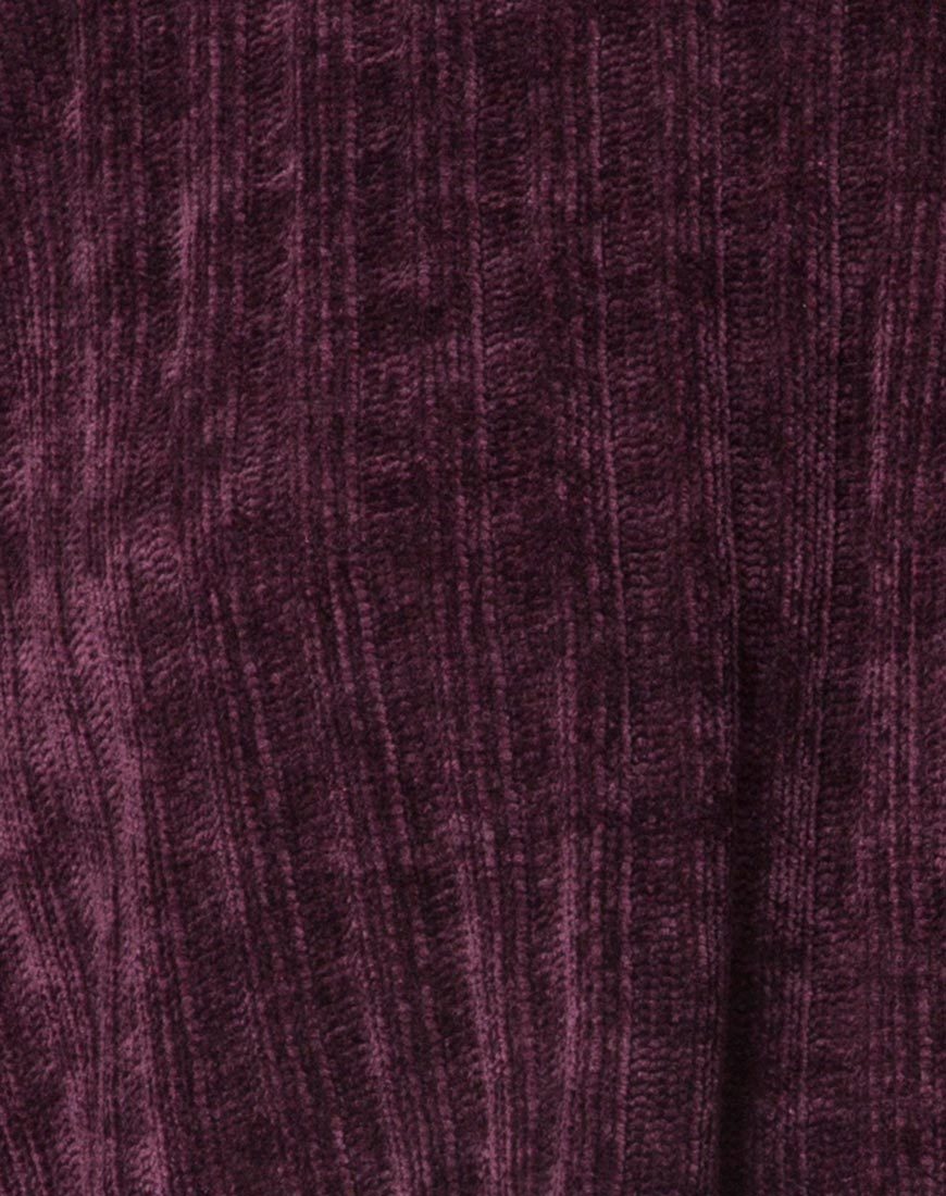 Image of Evie Sweatshirt mit Kragen aus Chenille Pflaume