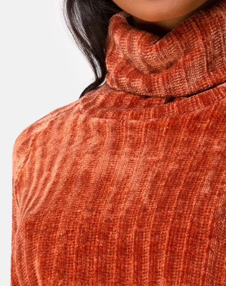 Bild von Evie Cropped Sweater aus rostfarbener Chenille