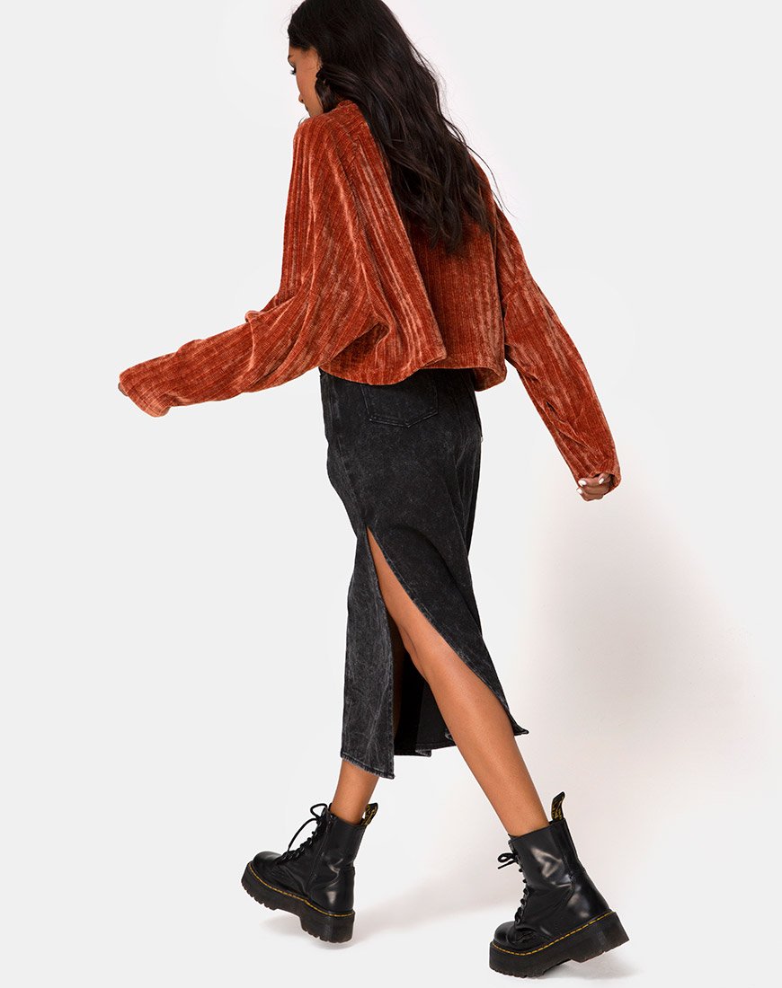 Bild von Evie Cropped Sweater aus rostfarbener Chenille