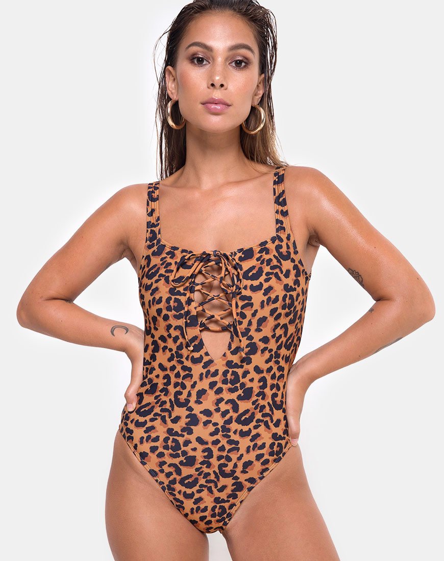 Bild von Evita Badeanzug in Burn Out Leopard
