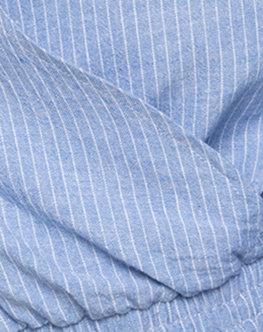 Image of Evrilia Wickel-Bluse in Streifen Blau