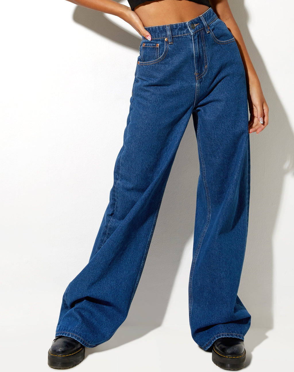 Geräumige extra weite Jeans in klassischem Blau