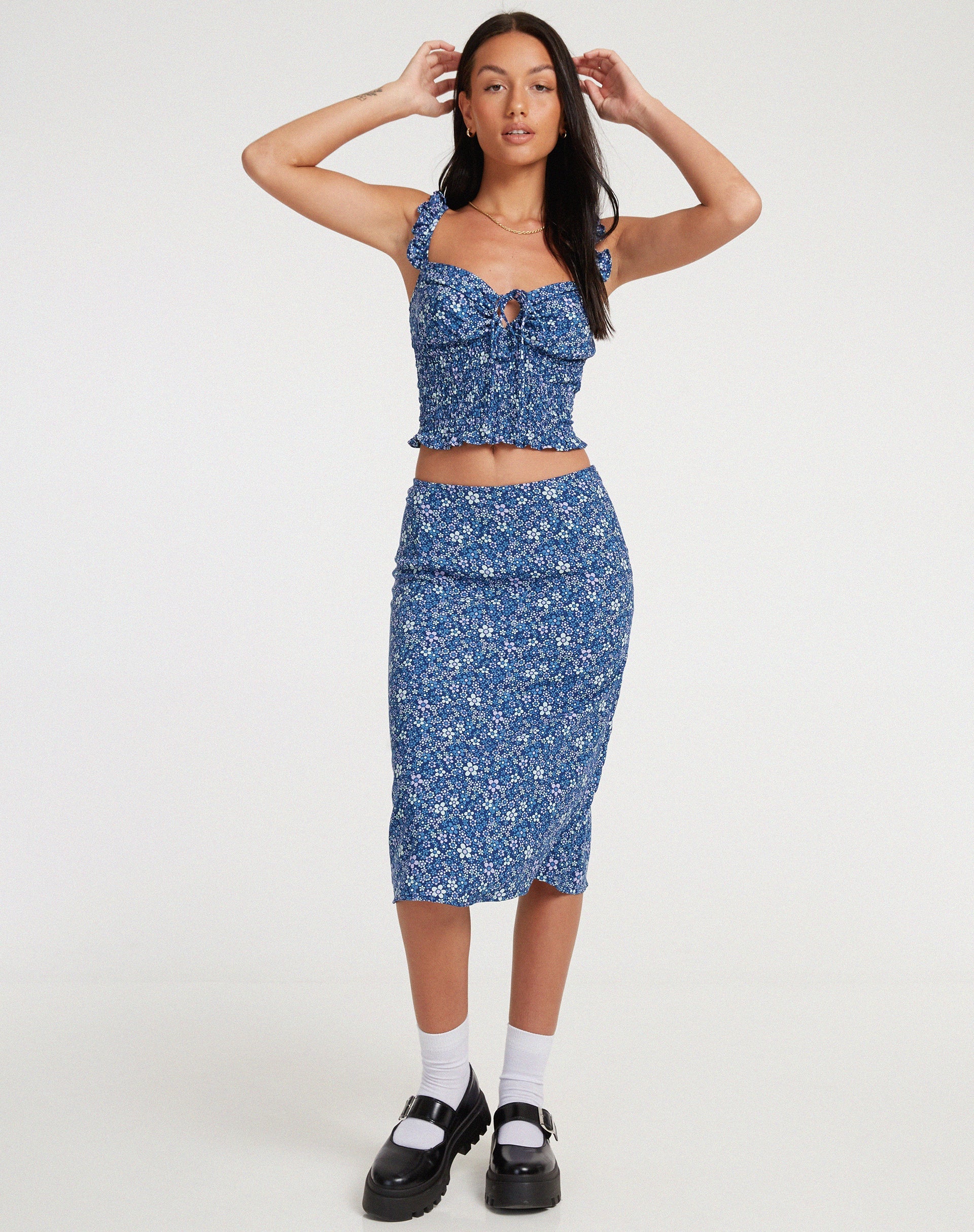 Bild von Harriet Midirock in Retro Floral Blau