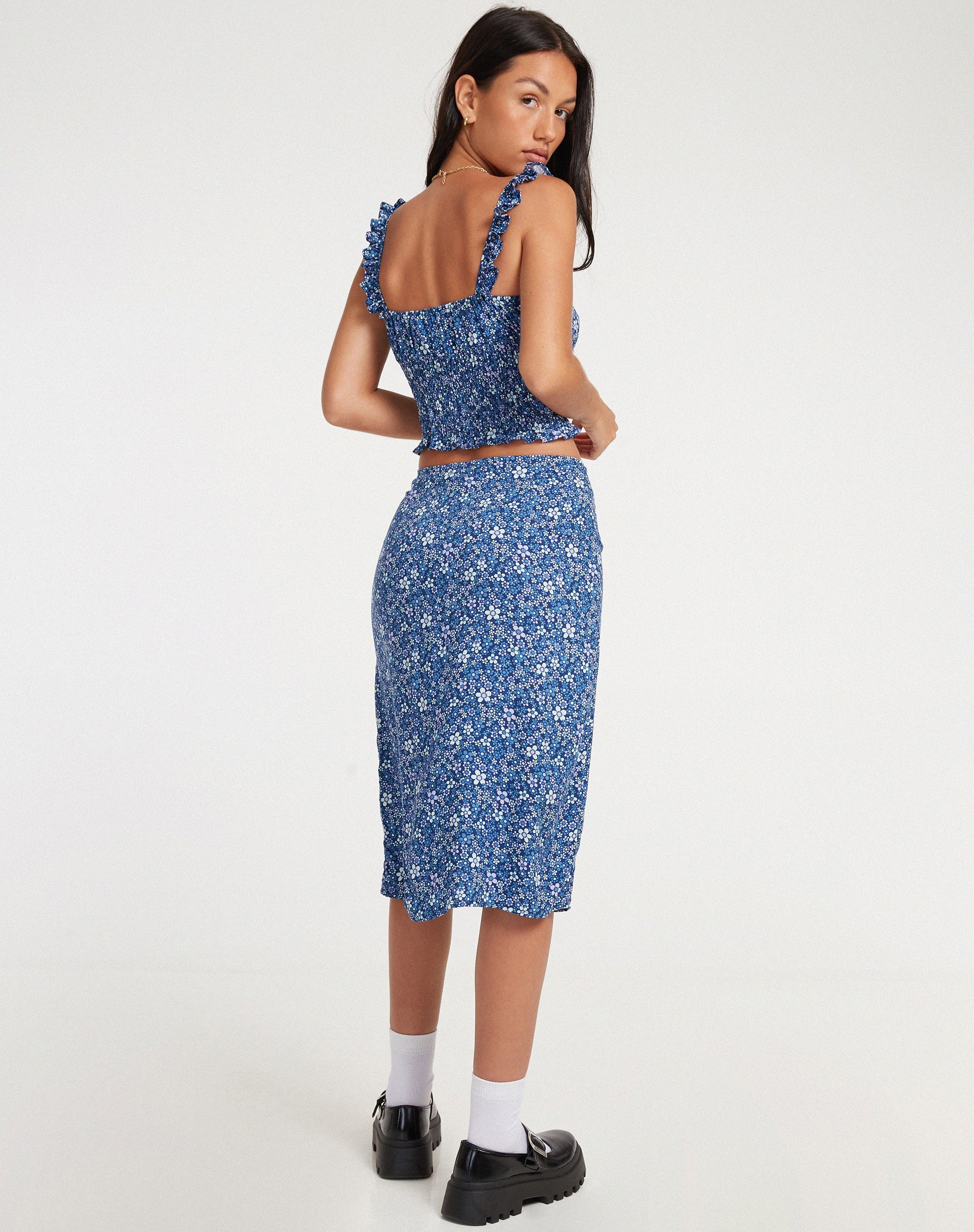 Bild von Ezra Top in Retro Floral Blau