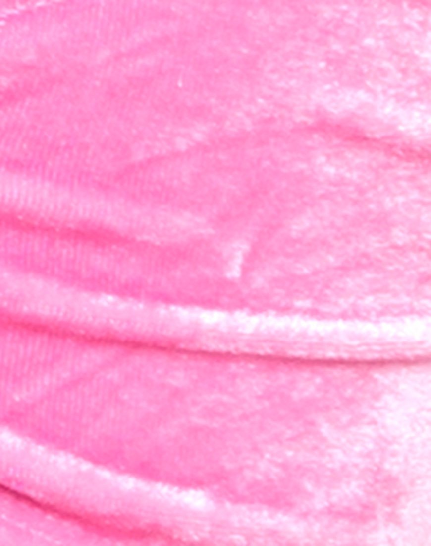 Image of Fadel Bikiniunterteil aus Samt in Candy Pink