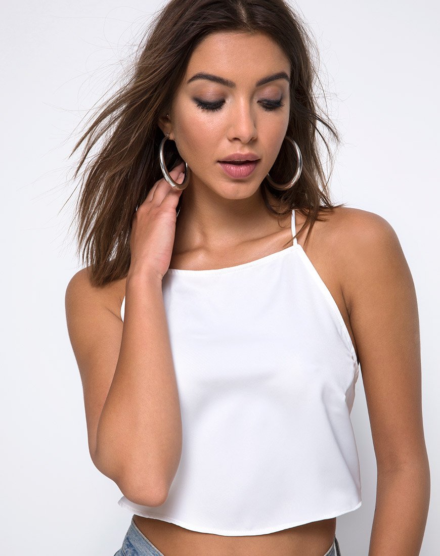 Image of Faires Cami-Top aus Satin in Elfenbein