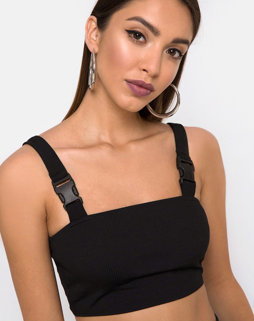 Farety Top in Schwarz mit Derlin Clip