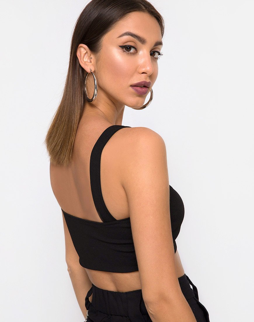 Farety Top in Schwarz mit Derlin Clip