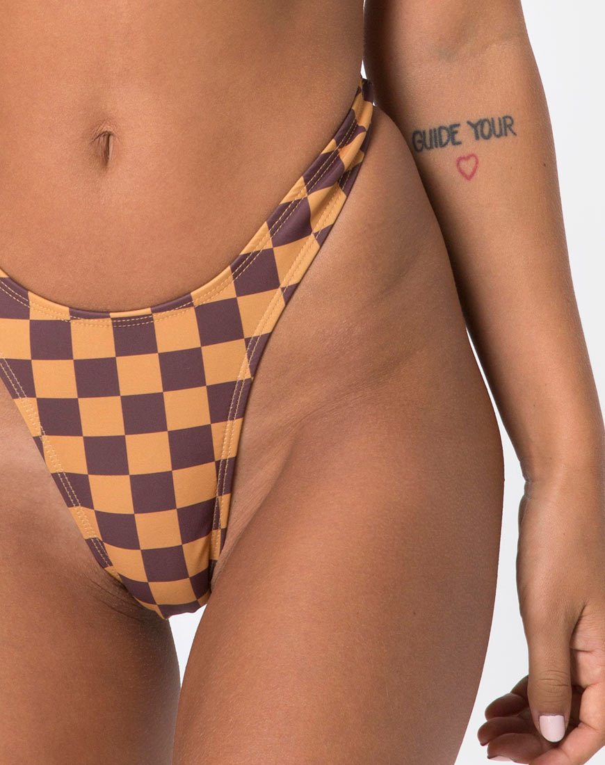Bild von Farida Bikini-Unterteil in Mokka-Karo