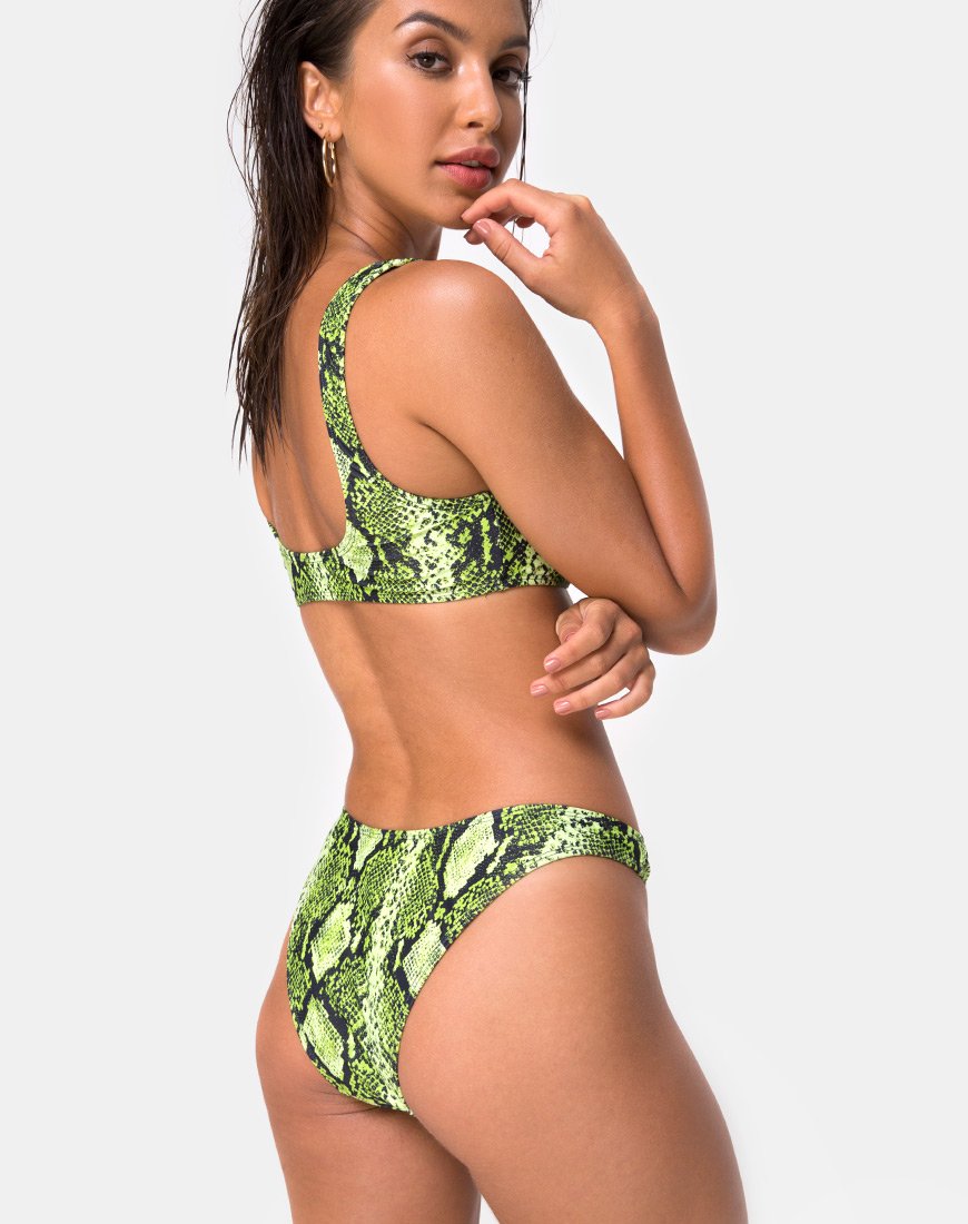 Bild von Farida Bikini-Unterteil in Slime Lime Snake