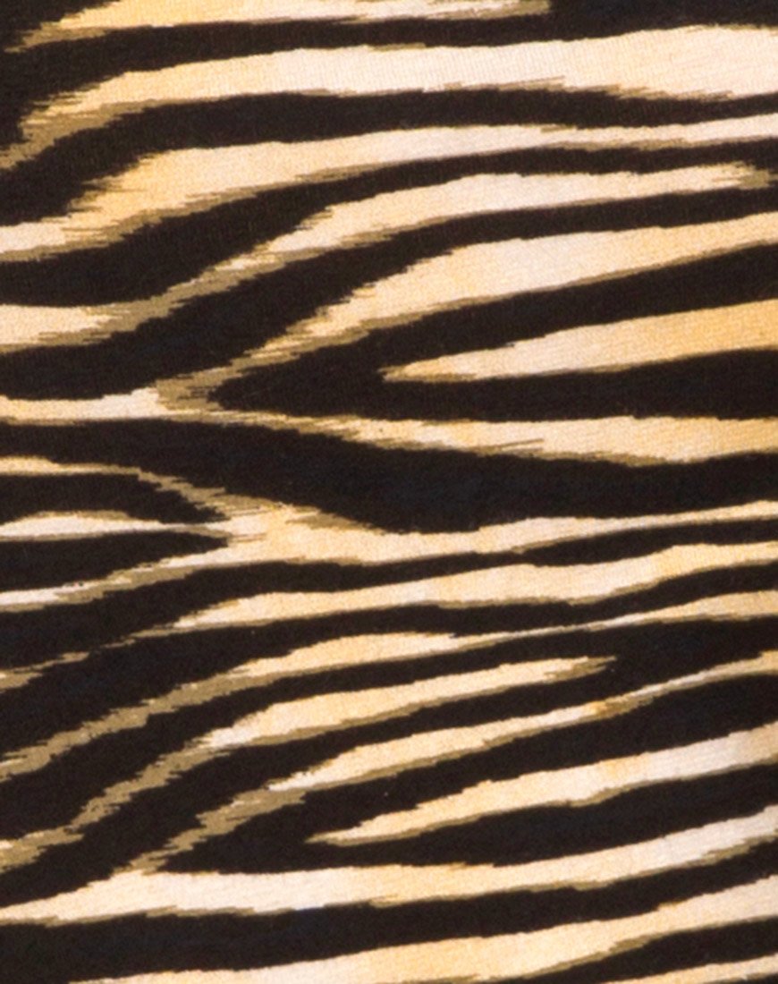 Bild von Farlie Bodycon-Kleid mit Reißverschlüssen Zebra Braun