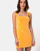Image of Farlie Bodycon Kleid in Mandarine mit durchsichtigen Pailletten