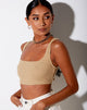 Bild von Adela Crop Top in Rippe Camel