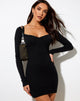 Image of Indri Minikleid in Rippe Schwarz