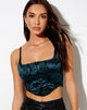 Bild von Elicia Crop Top in Rose Flock Waldgrün