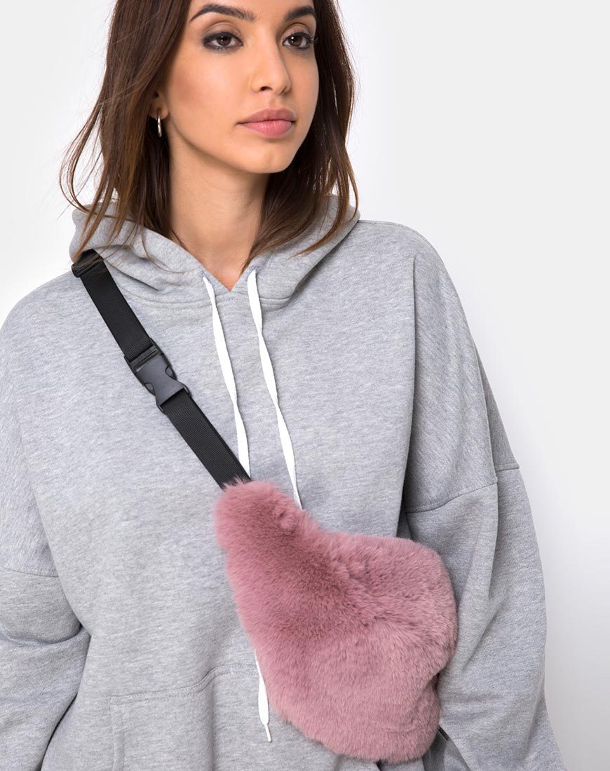 Gürteltasche in Pelz Rosa