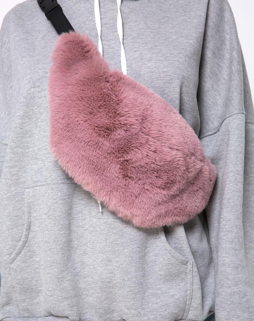 Gürteltasche in Pelz Rosa