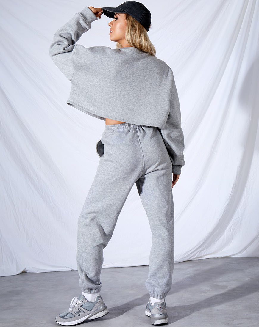 Image of Fawly Crop Top aus grauem Mergel Saint Embro