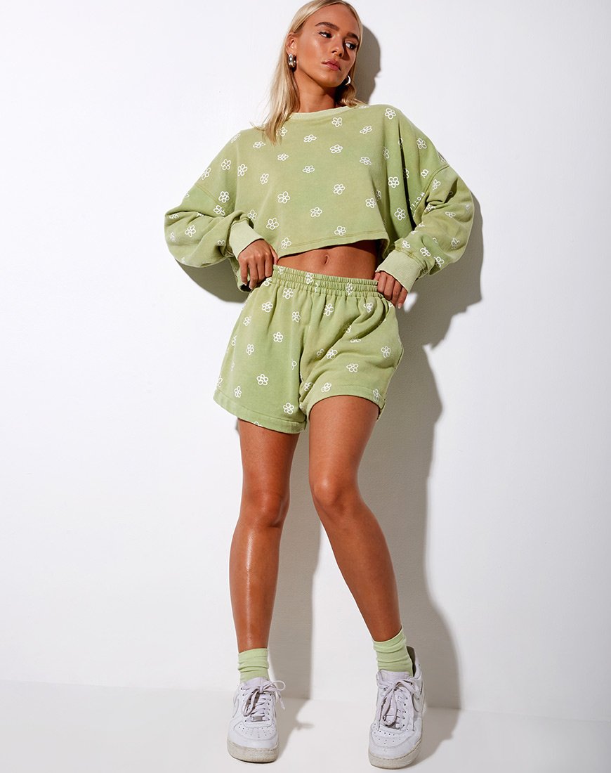 Bild von Fawly Crop Top in Small Graffiti Flower Sage