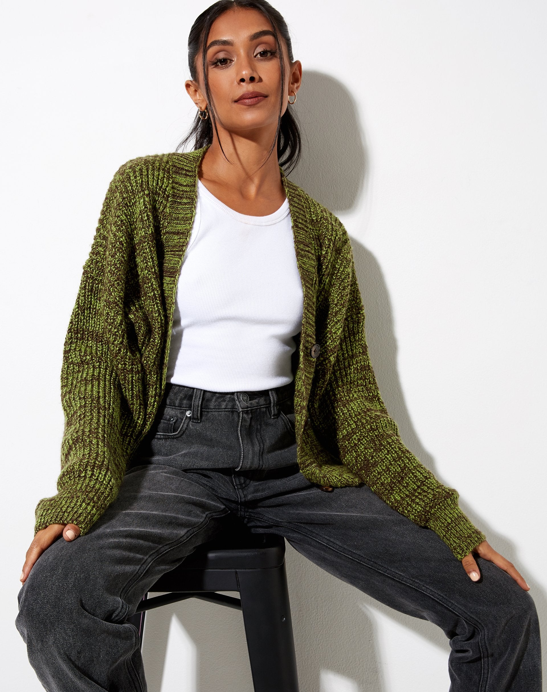 Image of Fia Strickjacke in Schwarz und Grün