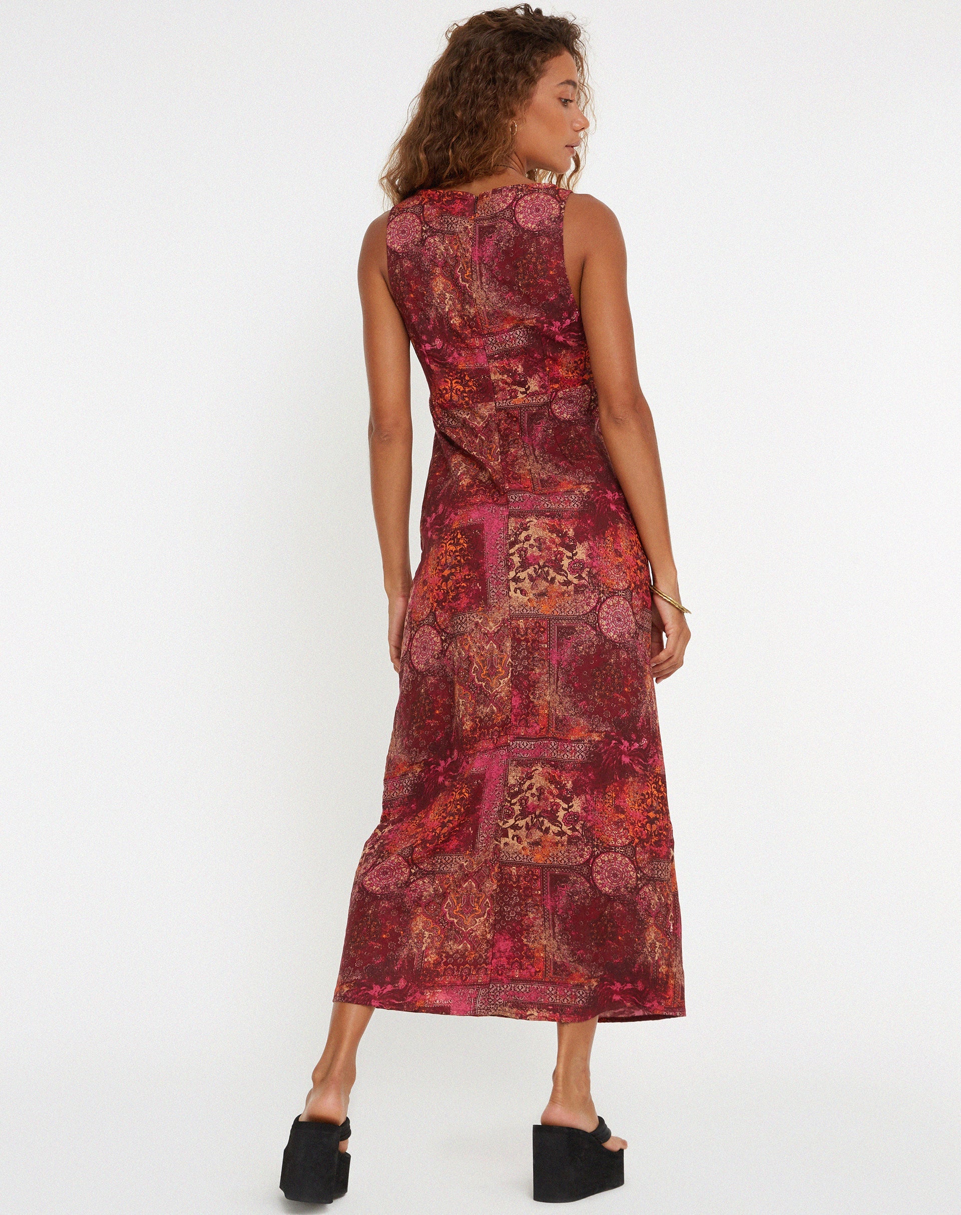 Bild von Fiaso Midikleid in abstraktem Paisley Rot