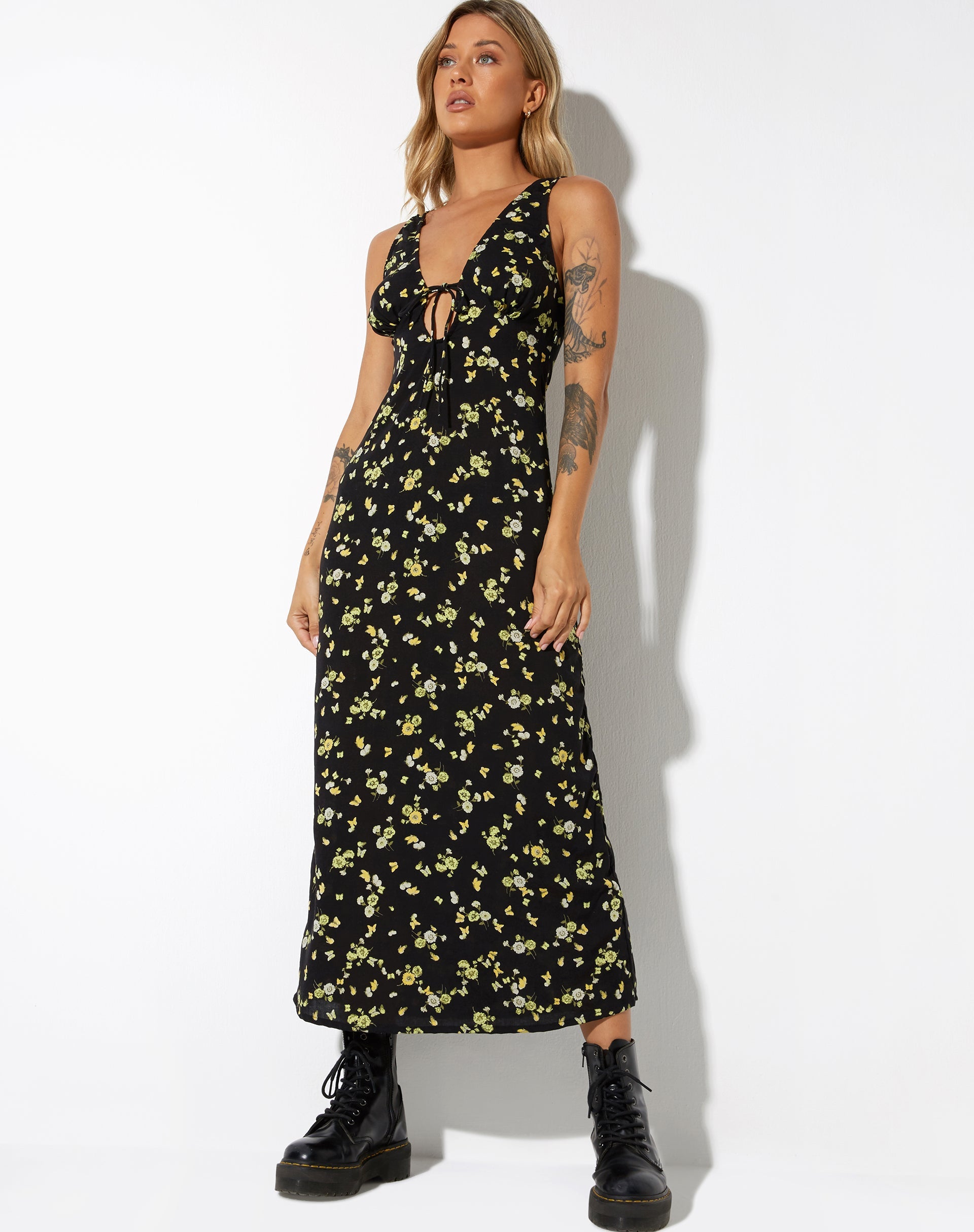 Bild von Fiaso Midikleid in Lemon und Lime Black