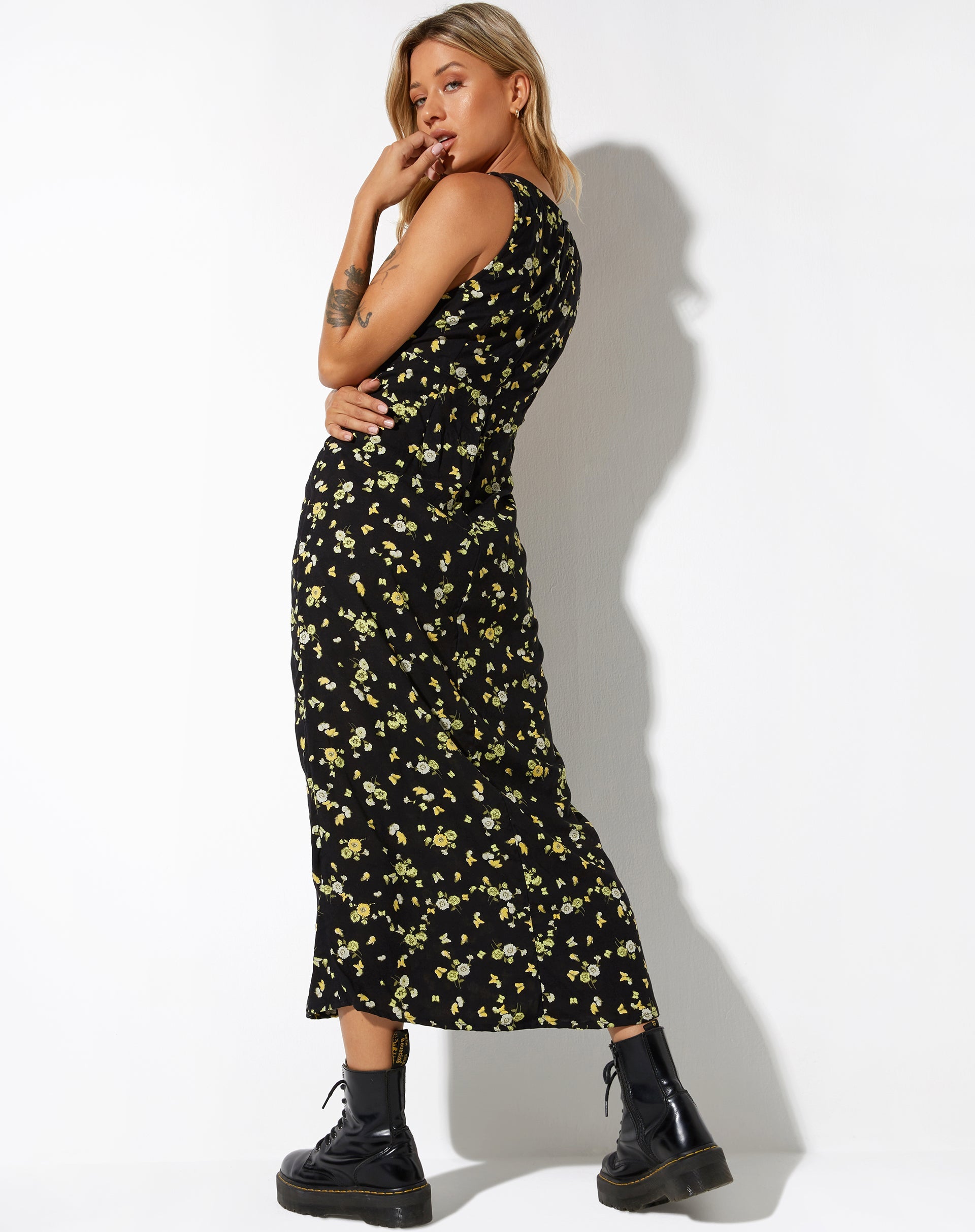 Bild von Fiaso Midikleid in Lemon und Lime Black