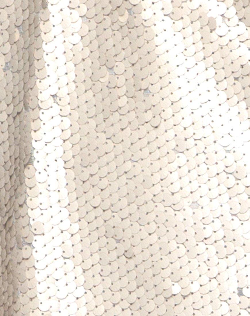 Image of Finn Slip Dress aus Muschelpailletten Nude