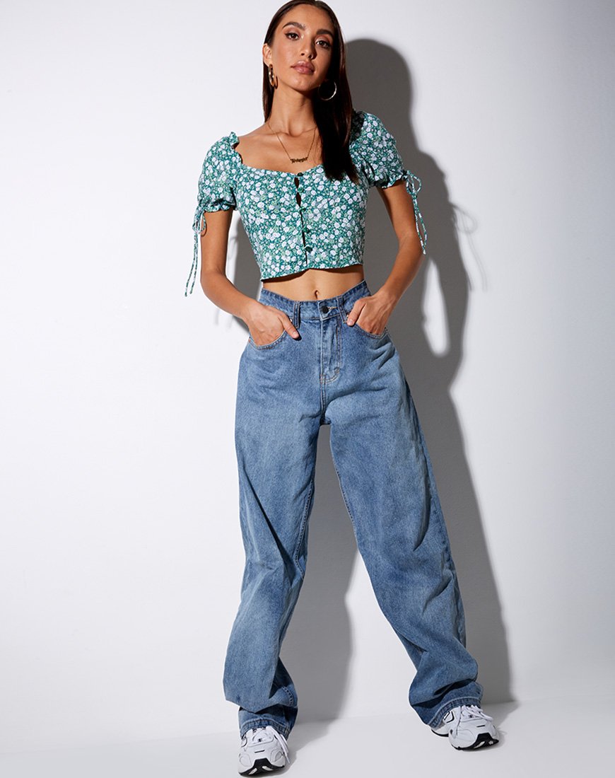 Image of Flaba Top in Floral Field Grün