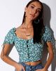 Image of Flaba Top in Floral Field Grün