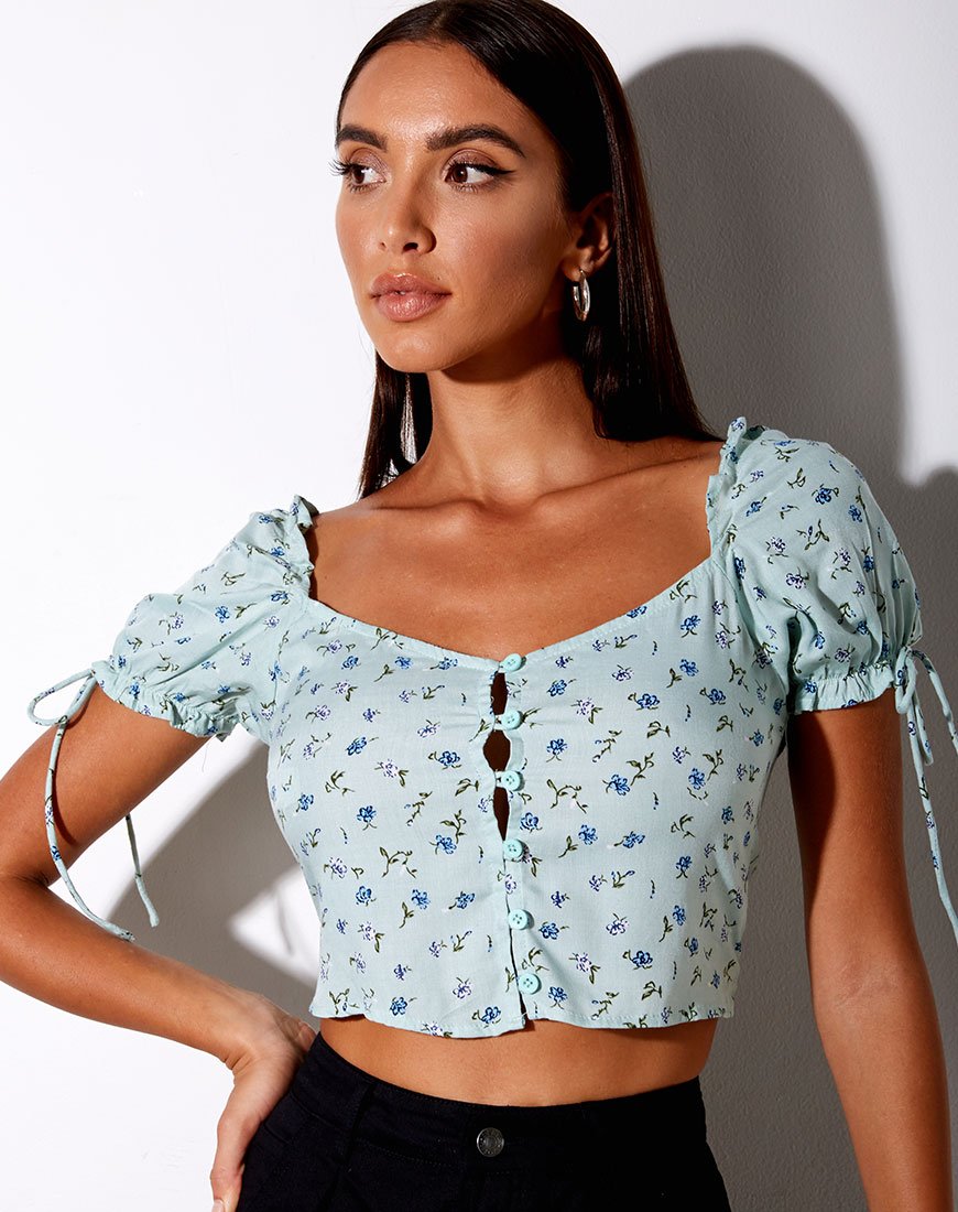 Image of Flaba Top in hübschem Blütengrün