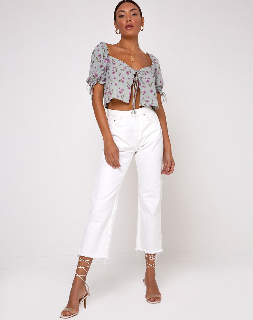 Bild von Fleur Top in Little Petal Dusky Blue
