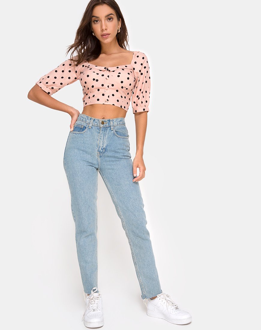 Bild von Flory Crop Top in New Polka Nude
