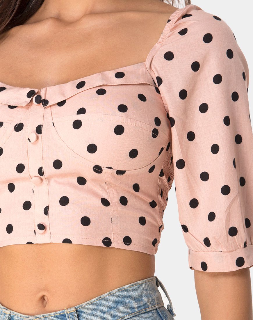 Bild von Flory Crop Top in New Polka Nude