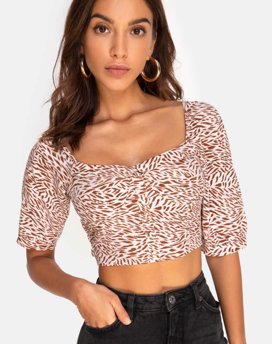 Bild von Flory Crop Top in Safari Taupe