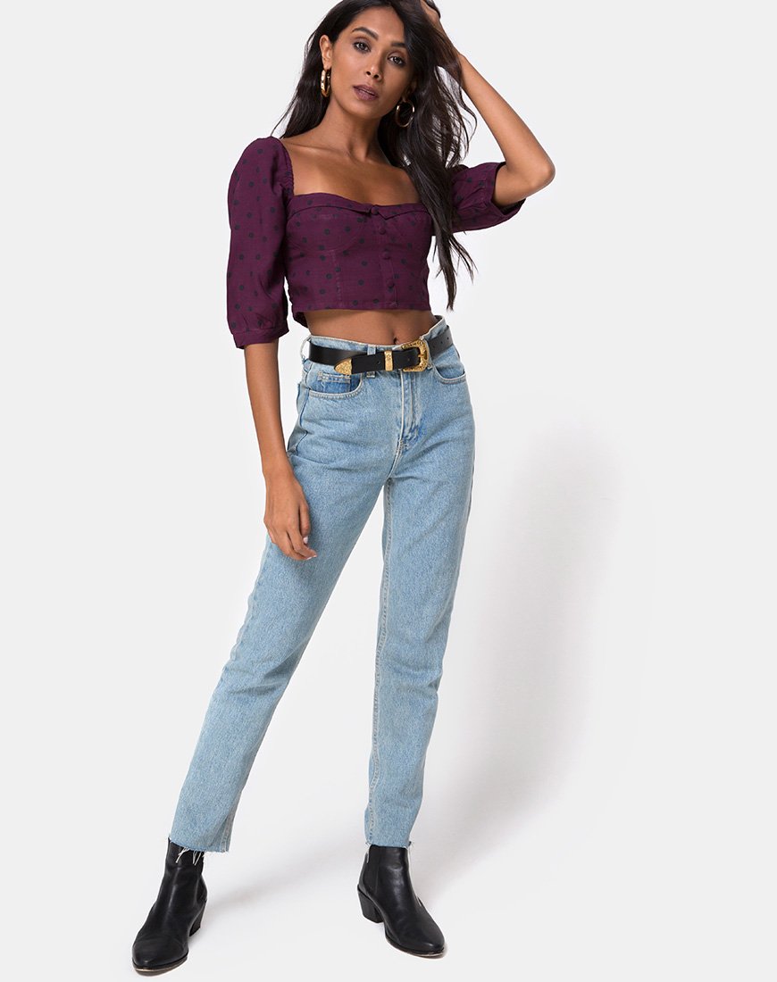 Image of Flory Top in Skater Polka Wein