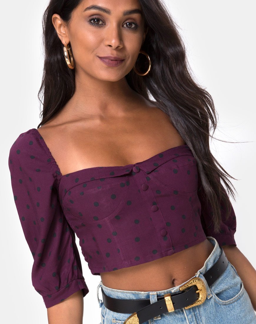 Flory Top in Skater Polka Wein
