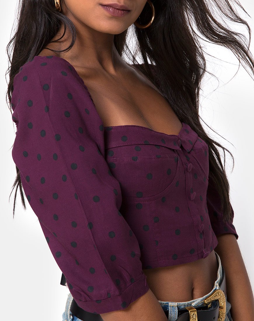 Image of Flory Top in Skater Polka Wein