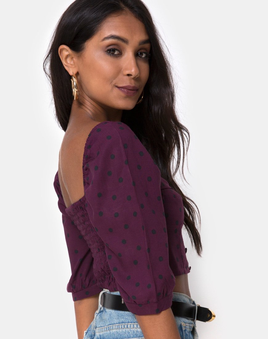 Image of Flory Top in Skater Polka Wein